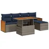 Image de vidaXL Salon de Jardin avec Coussins 6 pcs Gris résine tressée Acacia