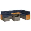Image de vidaXL Ensemble de canapés de Jardin 11 pcs et Coussins rotin Acacia
