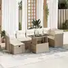 Image de vidaXL Salon de jardin avec coussins 8 pcs beige résine tressée
