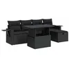 Image de vidaXL Salon de Jardin 6 pcs avec Coussins Noir résine tressée, Ensemble de canapés d'extérieur, Salon de Jardin, Ensemble de canapés en résine tressée