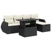 Image de vidaXL Salon de Jardin 6 pcs avec Coussins Noir résine tressée