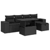 Image de vidaXL Salon de Jardin 6 pcs avec Coussins Noir résine tressée