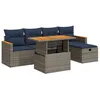 Image de vidaXL Salon de Jardin avec Coussins 6 pcs Gris résine tressée Acacia