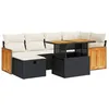 Image de vidaXL Salon de Jardin 8 pcs avec Coussins Noir résine tressée