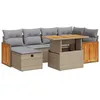 Image de vidaXL Salon de Jardin avec Coussins 8 pcs Beige résine tressée
