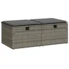 Image de vidaXL Salon de Jardin 2 pcs avec Coussins Gris résine tressée Acacia, Ensemble de canapés d'extérieur, Salon de Jardin, Ensemble de canapés en résine tressée