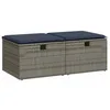 Image de vidaXL Salon de Jardin 2 pcs avec Coussins Gris résine tressée Acacia, Ensemble de canapés d'extérieur, Salon de Jardin, Ensemble de canapés en résine tressée