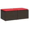 Image de vidaXL Salon de Jardin avec Coussins 2pcs Marron résine tressée Acacia, Ensemble de canapés d'extérieur, Salon de Jardin, Ensemble de canapés en résine tressée
