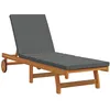 Image de vidaXL Transat Marron 199 x 63 x 85 cm Bois d'Acacia Massif
