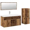 Image de vidaXL Ensemble de Meubles Salle de Bain 4 pcs Bois d'ingénierie, Armoire de Salle de Bain, Armoire de Rangement de Toilette, Armoire de Toilette