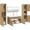 Image de vidaXL Ensemble de meubles salle de bain 5 pcs bois d'ingénierie