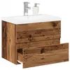 Image de vidaXL Armoire lavabo avec bassin intégré vieux bois