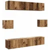 Image de vidaXL Ensemble de Meuble TV Mural 6 pcs Vieux Bois Bois d'ingénierie, Meuble TV, Meuble multimédia, Console TV, Meuble HiFi, Centre de Divertissement