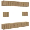 Image de vidaXL Ensemble de Meuble TV Mural 6 pcs chêne Artisanal, Meuble TV, Meuble multimédia, Console TV, Meuble HiFi, Centre de Divertissement