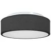 Image de vidaXL Lampe de plafond Noir 38 x 38 x 13,5 cm tissu, Lampe de plafond ronde moderne, éclairage ajustable, design minimaliste, lumière intérieure pour votre salon
