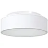 Image de vidaXL Lampe de plafond Blanc 38 x 38 x 13,5 cm tissu, Lampe de plafond ronde moderne, éclairage ajustable, design minimaliste, lumière intérieure pour votre salon