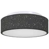 Image de vidaXL Lampe de plafond Noir 38 x 38 x 13,5 cm tissu, Lampe de plafond ronde moderne, éclairage ajustable, design minimaliste, lumière intérieure pour votre salon