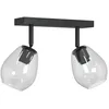 Image de vidaXL Spot de Plafond Noir 33 x 13 x 26 cm Verre et métal, Éclairage Salon, Spots au Plafond Modernes, lumières d'ambiance, réglables pour déco contemporaine