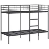 Image de vidaXL Lit superposé sans Matelas Noir 75x190 cm Acier