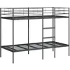Image de vidaXL Lit superposé sans Matelas Noir 100x190 cm Acier, Cadre de lit, sommier, Meuble de Chambre, lit Mezzanine, Cadre de lit superposé