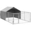 Image de vidaXL Niche d'extérieur pour Chien enclos 4x2x1,5 m Acier galvanisé, Cage de Chien d'extérieur, Grande Cage de Chien, Niche de Chien Couverte