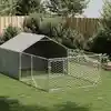 Image de vidaXL Niche d'extérieur pour chien enclos 4x2x1,5 m acier galvanisé
