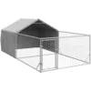 Image de vidaXL Niche d'extérieur pour Chien enclos 5x2x1,5 m Acier galvanisé, Cage de Chien d'extérieur, Grande Cage de Chien, Niche de Chien Couverte