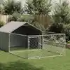 Image de vidaXL Niche d'extérieur pour chien enclos 7x2x1,5 m acier galvanisé