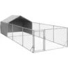 Image de vidaXL Niche d'extérieur pour Chien enclos 6x2x1,5 m Acier galvanisé, Cage de Chien d'extérieur, Grande Cage de Chien, Niche de Chien Couverte
