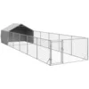 Image de vidaXL Niche d'extérieur pour Chien enclos 8x2x1,5 m Acier galvanisé, Cage de Chien d'extérieur, Grande Cage de Chien, Niche de Chien Couverte