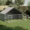 Image de vidaXL Niche d'extérieur pour chien enclos 3x3x1,9 m acier galvanisé