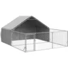 Image de vidaXL Niche d'extérieur pour Chien enclos 4x3x1,9 m Acier galvanisé, Cage de Chien d'extérieur, Grande Cage de Chien, Niche de Chien Couverte