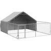 Image de vidaXL Niche d'extérieur pour Chien enclos 5x3x1,9 m Acier galvanisé, Cage de Chien d'extérieur, Grande Cage de Chien, Niche de Chien Couverte