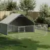 Image de vidaXL Niche d'extérieur pour chien enclos 5x3x1,9 m acier galvanisé