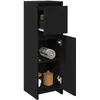 Image de vidaXL Cabinet de Salle de Bain avec tiroir Chêne Noir 30 x 30 x 95 cm, Solution de Rangement Salle de Bain, Meuble vanité rectangulaire Moderne, étagère compacte en Bois