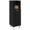 Image de vidaXL Cabinet de Salle de Bain avec Porte Chêne Noir 30 x 30 x 95 cm, Rangement Salle de Bain, Cabinet Minimaliste, Design Rectangulaire, Mobilier Fonctionnel Gain de Place