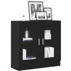 Image de vidaXL Bibliothèque Chêne Noir 82.5 x 30.5 x 80 cm Bois d'ingénierie, Étagère Moderne autoportante pour Salon, vitrée, rangements Pratiques et durables, élégante et Efficace