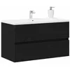 Image de vidaXL Meuble de Lavabo de Salle de Bain Chêne Noir 80 x 38,5 x 45 cm, Meuble de Salle de Bain, Rangement Moderne, Design élégant pour Votre déco contemporaine