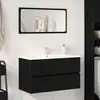 Image de vidaXL Meuble de Lavabo de Salle de Bain Chêne noir 80 x 38,5 x 45 cm