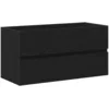 Image de vidaXL Meuble de Lavabo de Salle de Bain Chêne Noir 90 x 38,5 x 45 cm, Meuble de Salle de Bain, Rangement Moderne, Design élégant pour Votre déco contemporaine