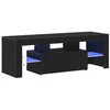 Image de vidaXL Meuble TV Chêne Noir 120 x 35 x 40 cm Bois d'ingénierie, Salon, unité de Rangement rectangulaire Moderne, Console stylée, Meuble de Divertissement avec éclairage LED