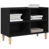 Image de vidaXL Meuble TV Noir 69.5 x 30 x 50 cm Bois d'ingénierie, Meuble TV Rustique Chic, Bois Durable, Rangement Moderne, Centre de Divertissement intérieur.