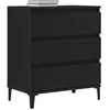 Image de vidaXL Buffet avec tiroir Chêne Noir 60 x 35 x 70 cm Bois d'ingénierie, Salon, Buffet Rectangulaire, Rangement Pratique, Façade Mate Durable, Meuble Moderne Fonctionnel