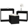 Image de vidaXL Table Gigogne 3 pcs Chêne Noir Bois d'ingénierie, Tablettes gigognes pour Salon, Modernes et empilables, Un accroche-Regard pour Petits espaces