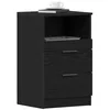 Image de vidaXL Cabinet de Chevet avec tiroir 2 pcs Chêne Noir 40 x 35 x 65 cm, Meubles de Chambre, Table de Nuit compacte, Armoire de Rangement résistante, Design Moderne, Organiseur Pratique.