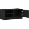 Image de vidaXL Meuble TV Chêne Noir 80 x 35 x 36,5 cm Bois d'ingénierie, Aménagement Salon, Console Tendance, Meuble de Rangement Moderne, Meuble TV élégant, Cabinet Minimaliste, Organisation chez soi