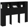 Image de vidaXL Cabinet de Tête de Lit Chêne Noir 140 x 19 x 104,5 cm, Organisateur de Chambre, Meuble Moderne, Style Minimaliste, Lignes nettes, Rangement innovant pour Un Espace Pratique