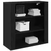 Image de vidaXL Meuble Mural Chêne Noir 80 x 33 x 80 cm Bois d'ingénierie, Étagère Murale, Rangement Moderne, armoires Pratiques, Design rectangulaire, Finition Lisse et esthétique.