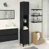 Image de vidaXL Cabinet de salle de bain avec porte Chêne noir 30 x 30 x 190 cm