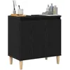 Image de vidaXL Armoire d'évier Chêne Noir 58 x 33 x 60 cm Bois d'ingénierie, Rangements de Salle de Bain, Cabinet rectangulaire, étagères spacieuses, Design Moderne, Meuble Mural Pratique